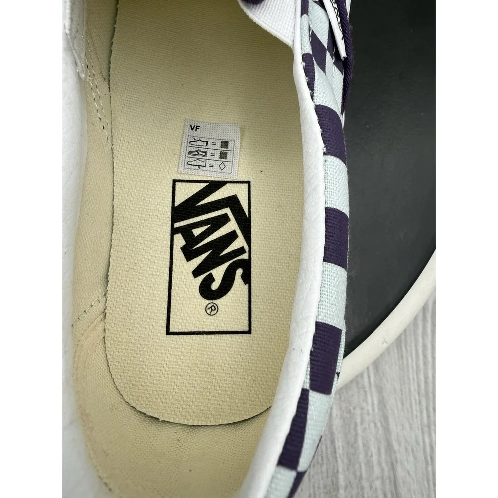 Vans Classic Slip On Stackform Checkerboard Womens 7 Purple Gray Platform Shoes